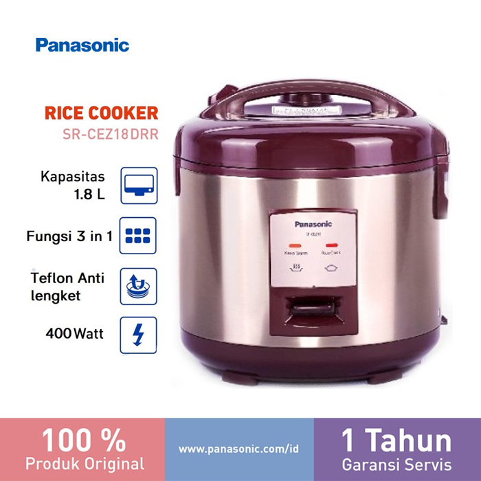 Panasonic Rice Cooker Anti Lengket 1.8 Liter - SRCEZ18DRR